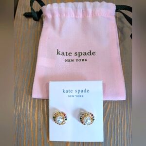 Kate spade Earrings, Faux Pearl/Multicolor Rhinestones & Branded Dustbag, NWT